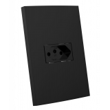 CJ TOMADA 10A HORIZONTAL 4x2 - ENERBRAS DUBAI PRETO